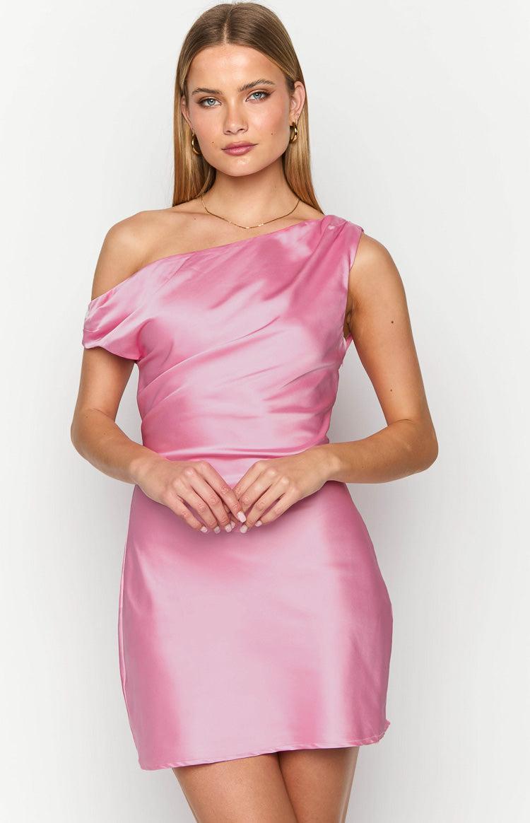 Lucas Pink Satin Mini Dress Product Image