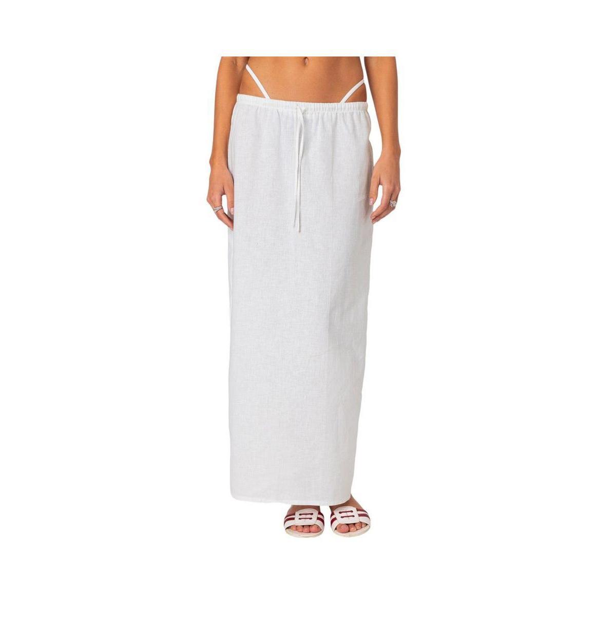 Edikted Womens Rayla Linen Look Maxi Skirt Product Image