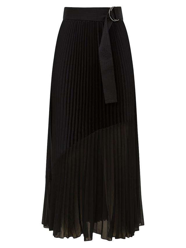 Womens Anya D-Ring Pleated Midi-Skirt Product Image