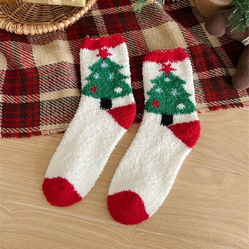 Christmas Cartoon Fleece Socks Product Image