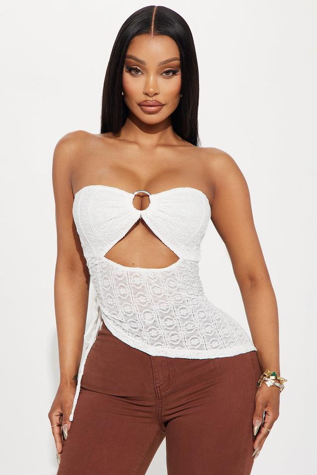 Blaire Lace Trim Cami Top - Ivory Product Image