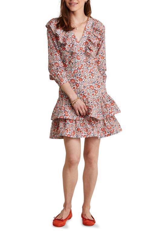 vineyard vines Ivy Floral Long Sleeve Cotton & Silk Dress Product Image