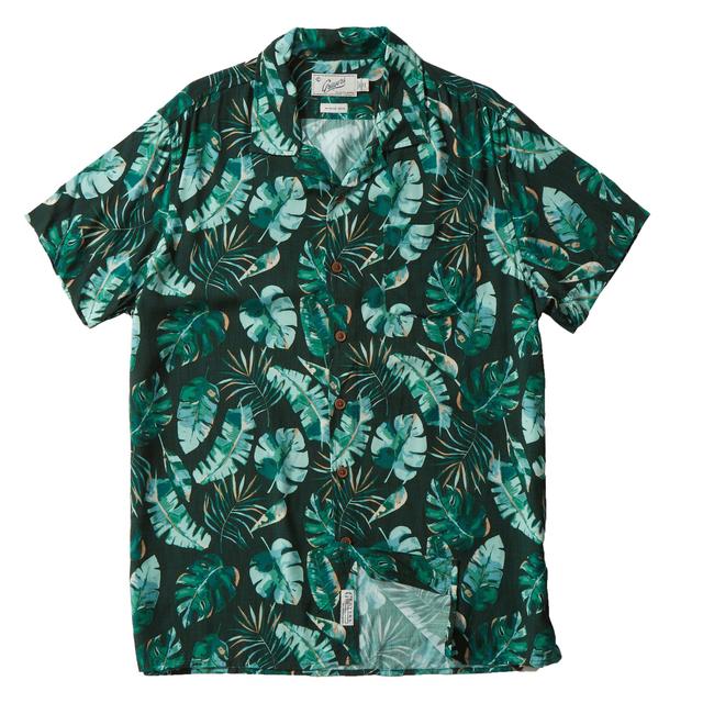 Vintage Hawaiian Camp Collar Shirt - Green Leaf (Final Sale) Product Image