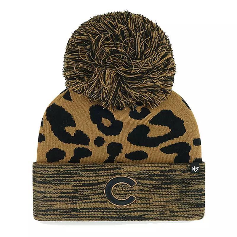 Womens 47 Chicago Cubs Leopard Rosette Cuffed Knit Hat with Pom Product Image