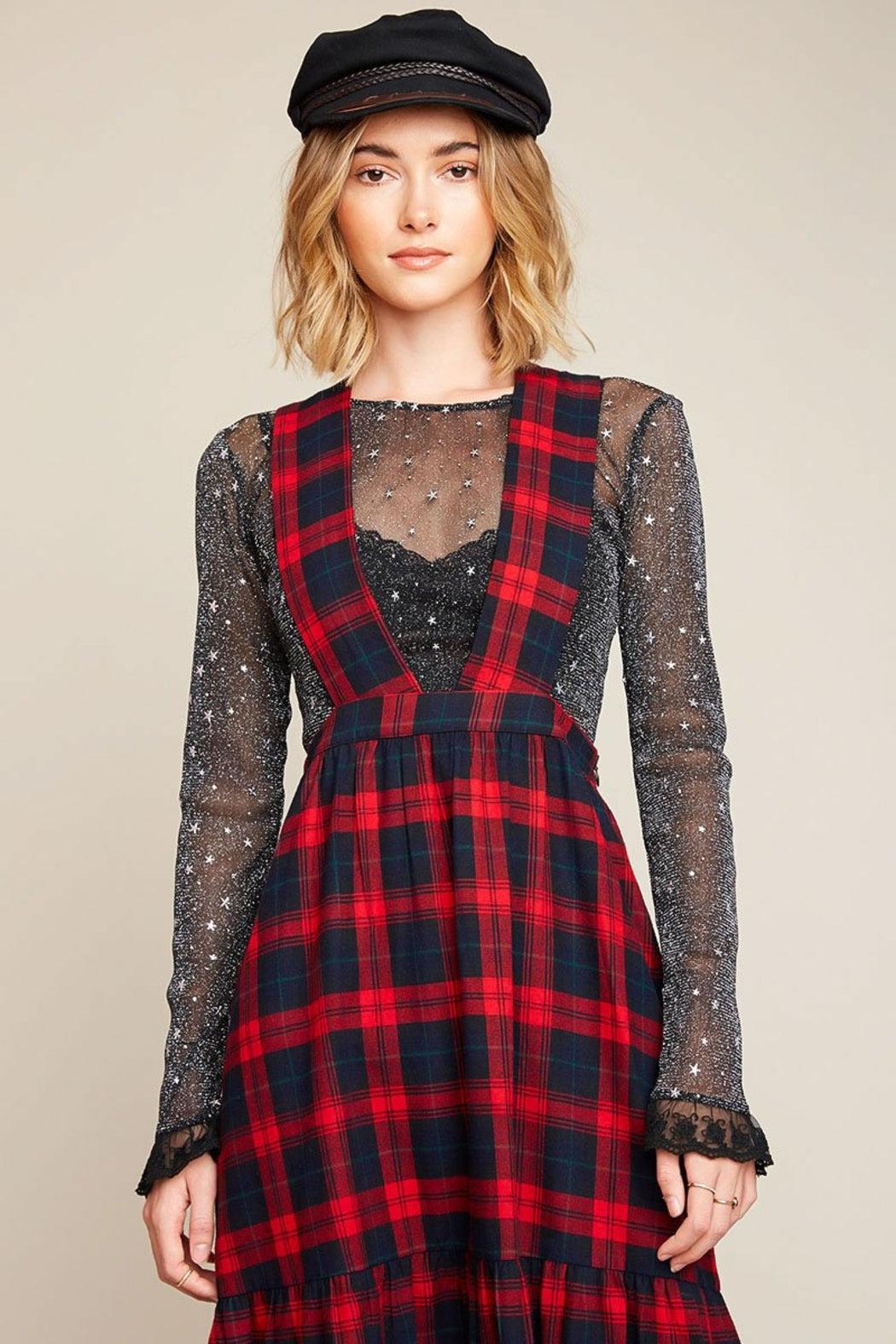 Women's Plaid Button-Down Midi Dress Product Image