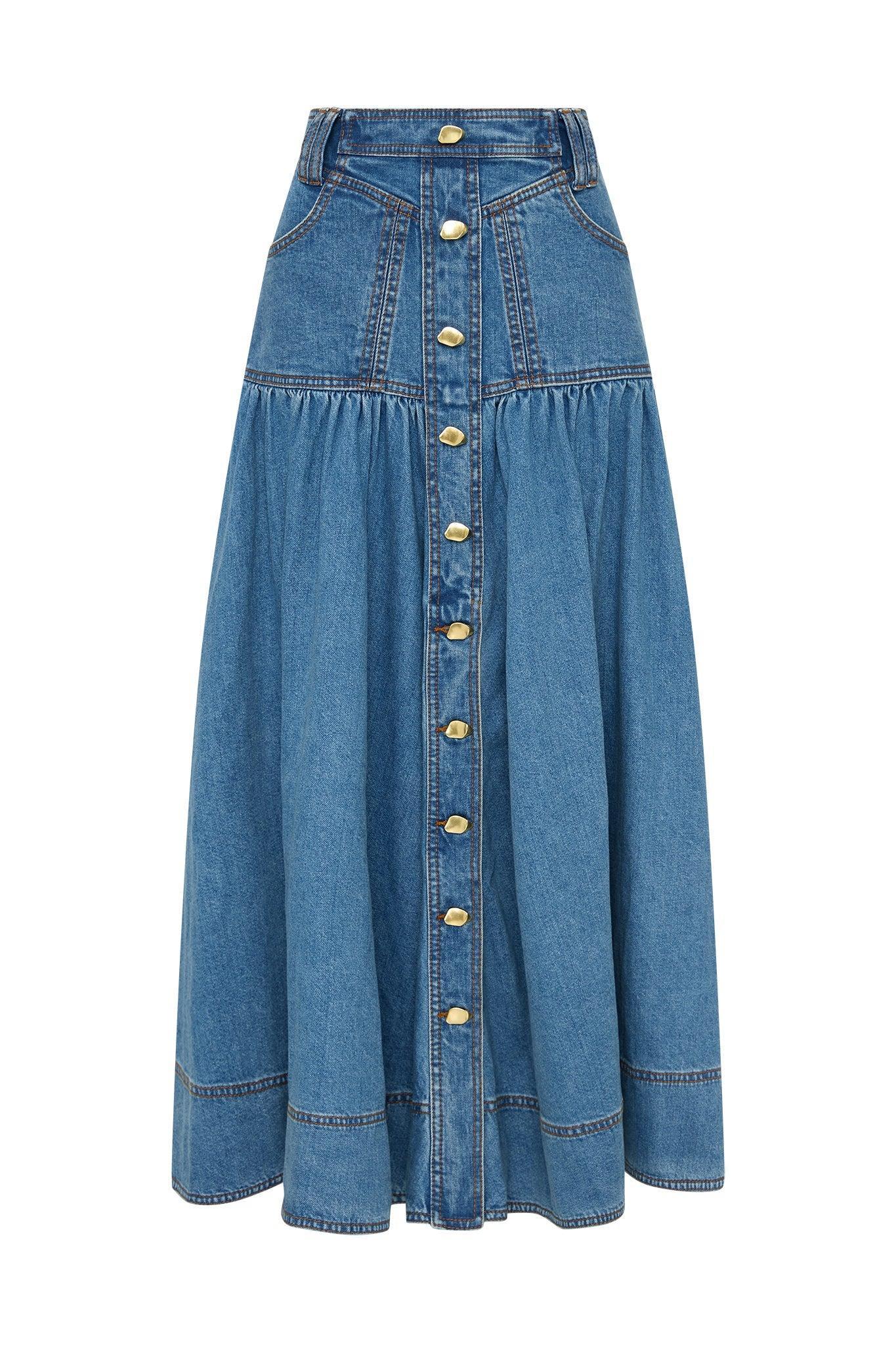 Belmond Denim Midi Skirt Product Image