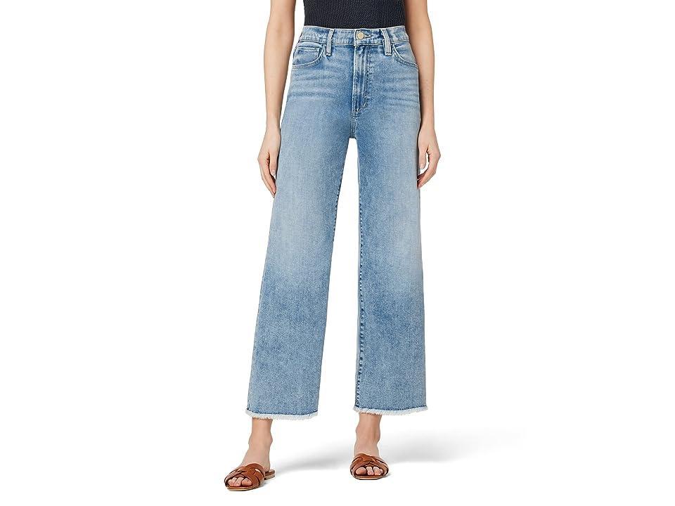 Womens Blake Frayed High-Rise Stretch Wide-Leg Jeans Product Image