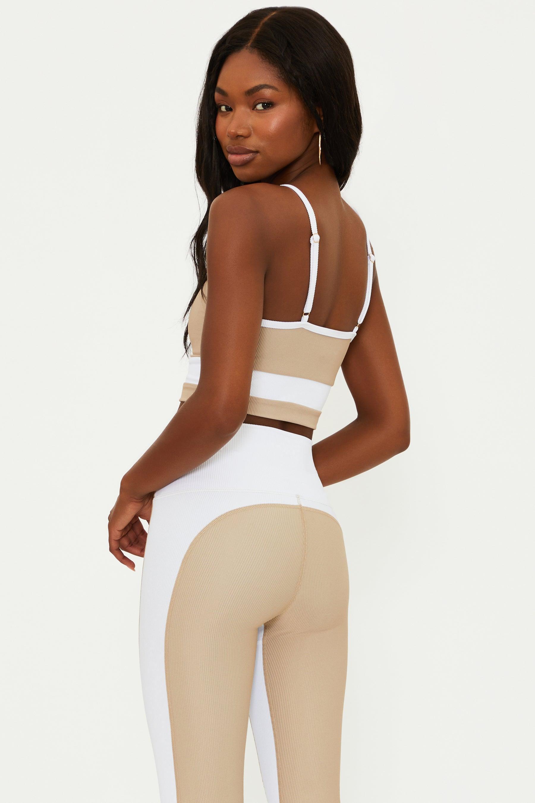 Eva Top Tan White Colorblock Product Image