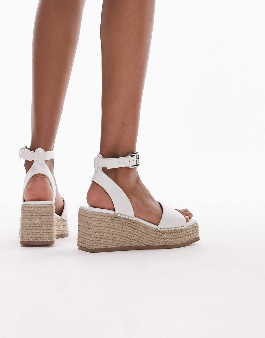 Topshop Wide Fit Jessie platform two-part sandals Product Image