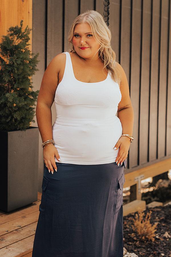 Easily Styled Seamless Tank in White Curves Product Image