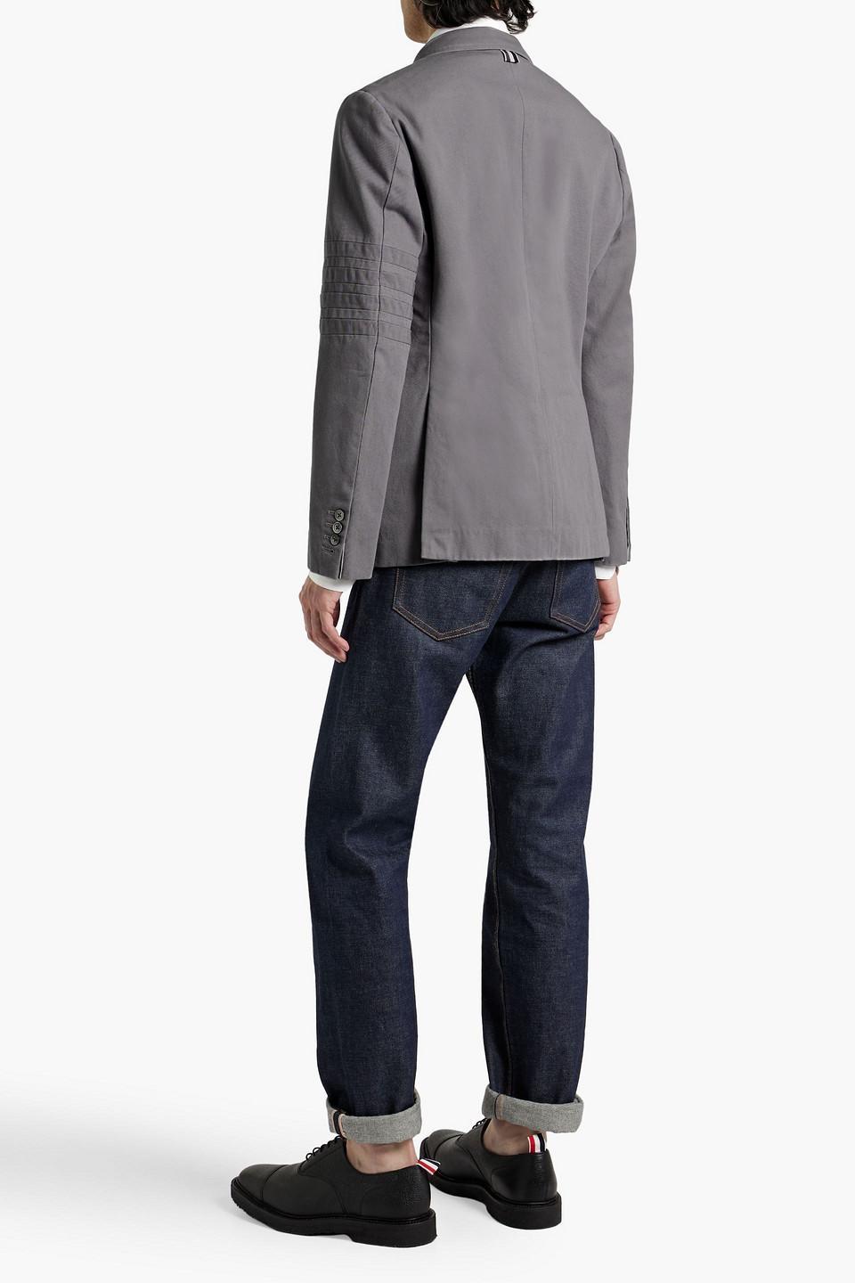 Cotton-gabardine Blazer In Gray Product Image