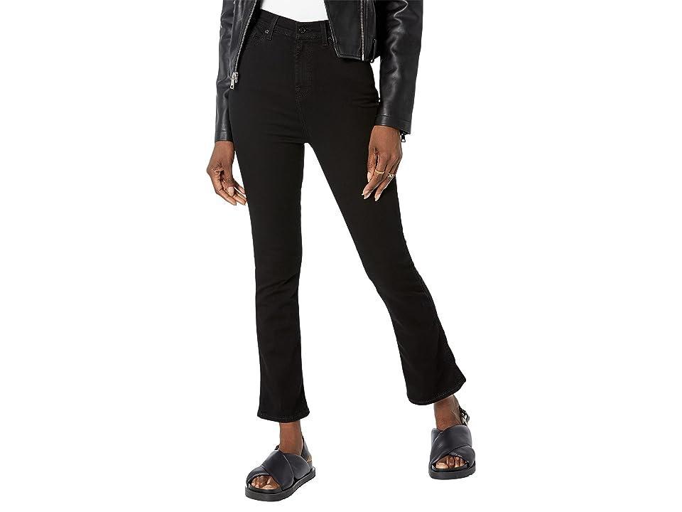 7 For All Mankind High Rise Cropped Kick Flare Jeans in Rinse Black Product Image