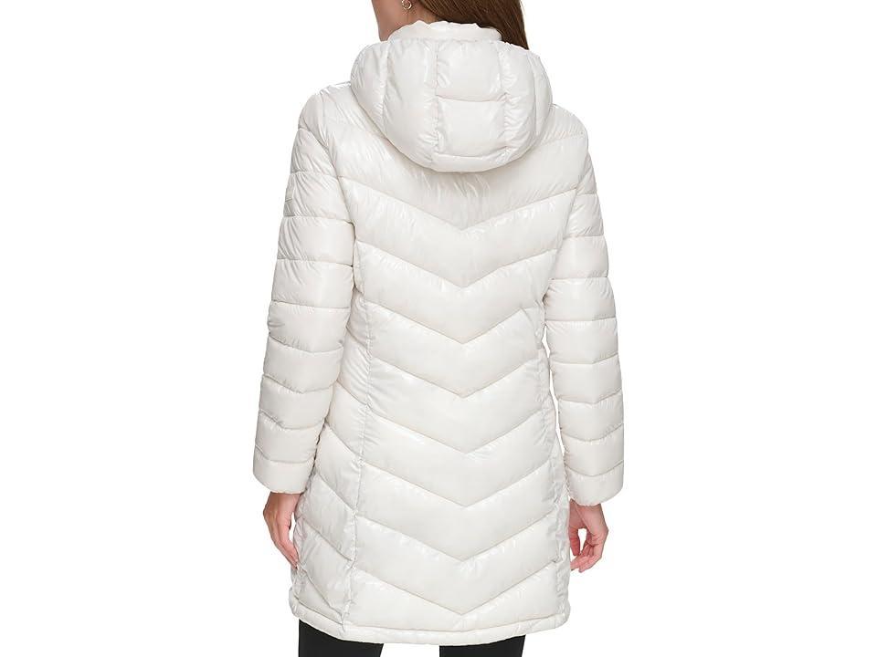 Calvin Klein Chevron Walker Puffer (Silver Smoke) Women's Jacket Product Image