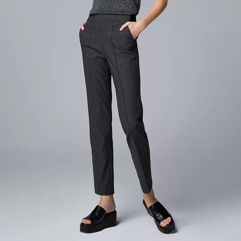 Womens Simply Vera Vera Wang Modern Pintuck Slim Straight Pants Grey Texture Product Image