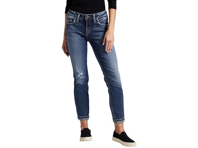 Silver Jeans Co. Boyfriend Mid-Rise Slim Leg Jeans L27170SCV336 (Medium Indigo Wash) Women's Jeans Product Image