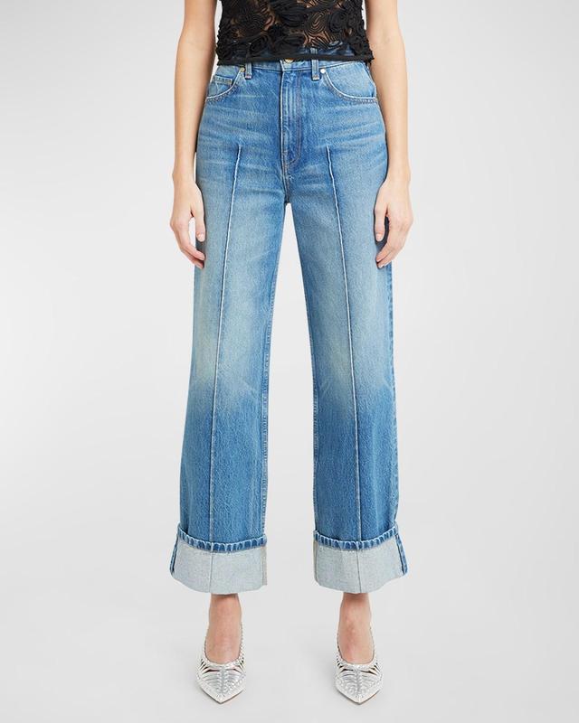 Womens All Door Cuffed Wide-Leg Jeans Product Image