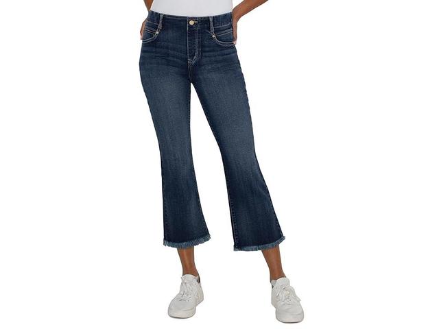 Liverpool Los Angeles Gia Glider Frayed Pull-On Crop Flare Jeans Product Image