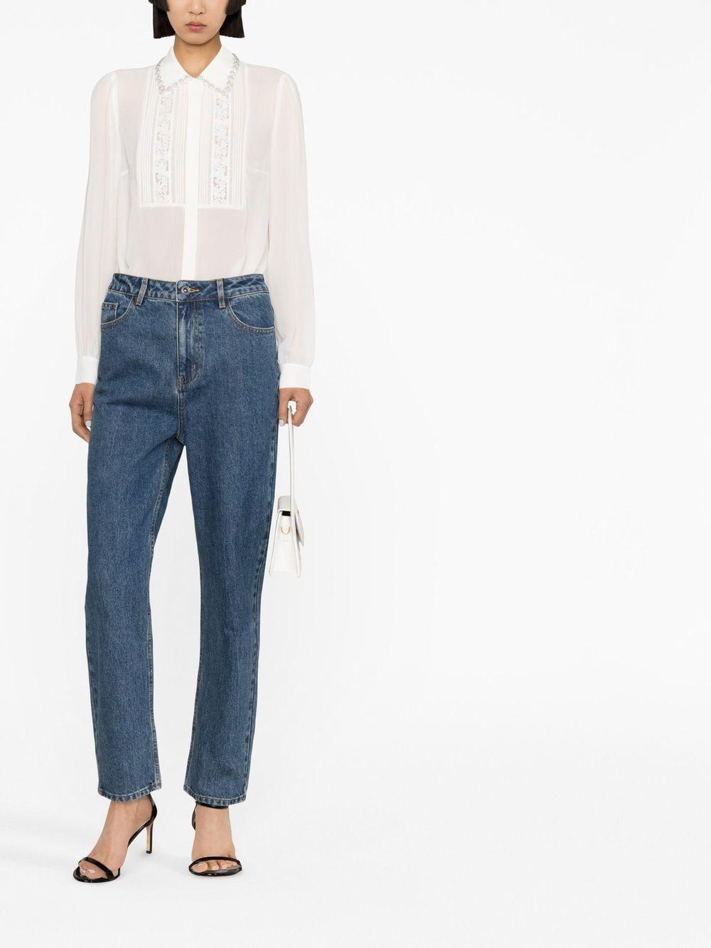 Mid-rise Straight-leg Jeans In Blue Product Image