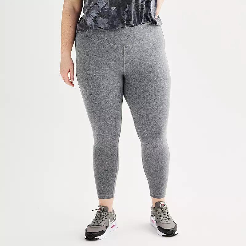 Plus Size Tek Gear Essential Soft 7/8 Leggings, Womens Grey Product Image