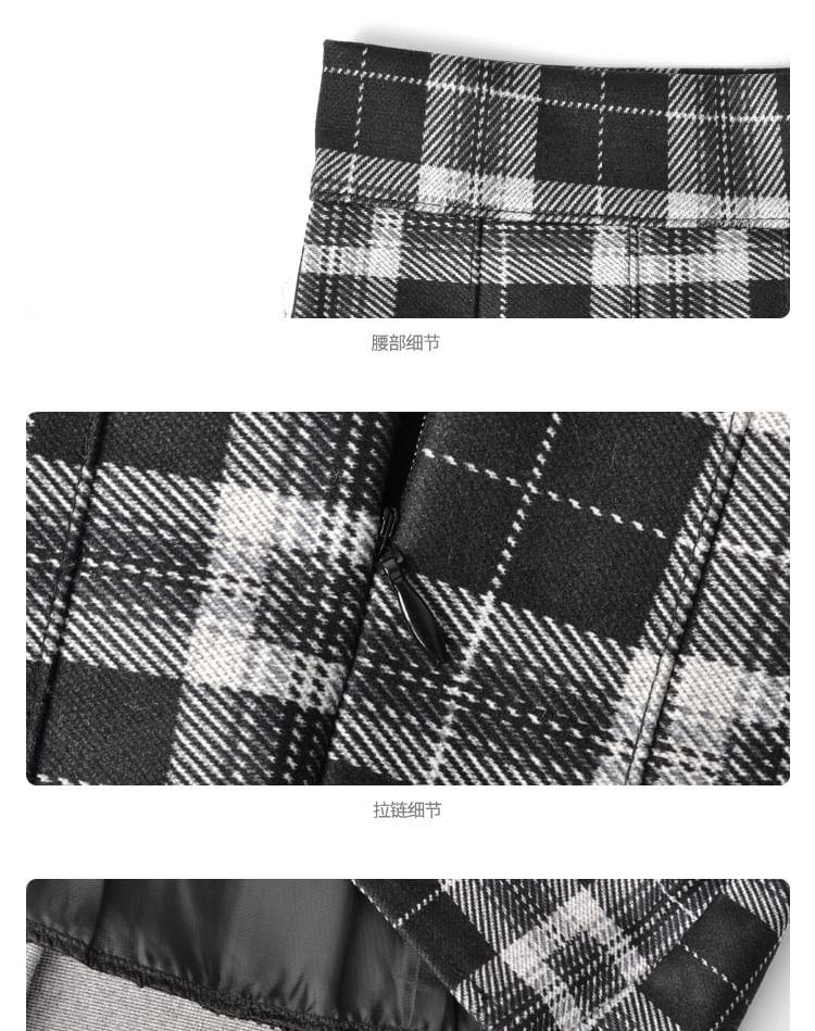 Plaid Pleated Mini Skirt Product Image