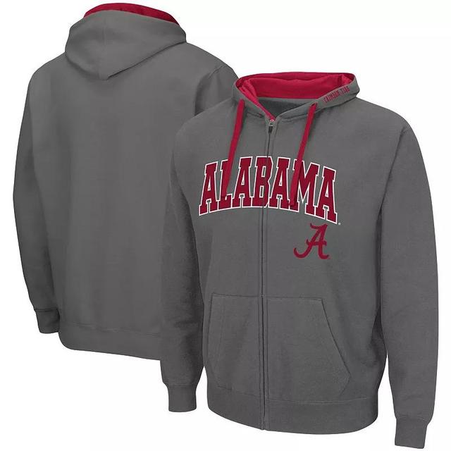 Mens Colosseum Charcoal Alabama Crimson Tide Big and Tall Full-Zip Hoodie Product Image