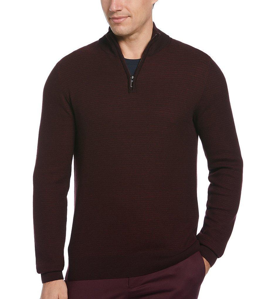 Perry Ellis Big & Tall Textured Quarter-Zip Pullover Product Image