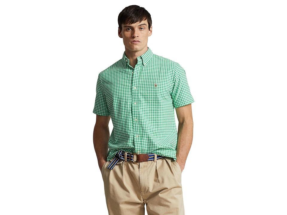 Men's Classic-fit Gingham Oxford Shirt In Summer Emerald,white Product Image