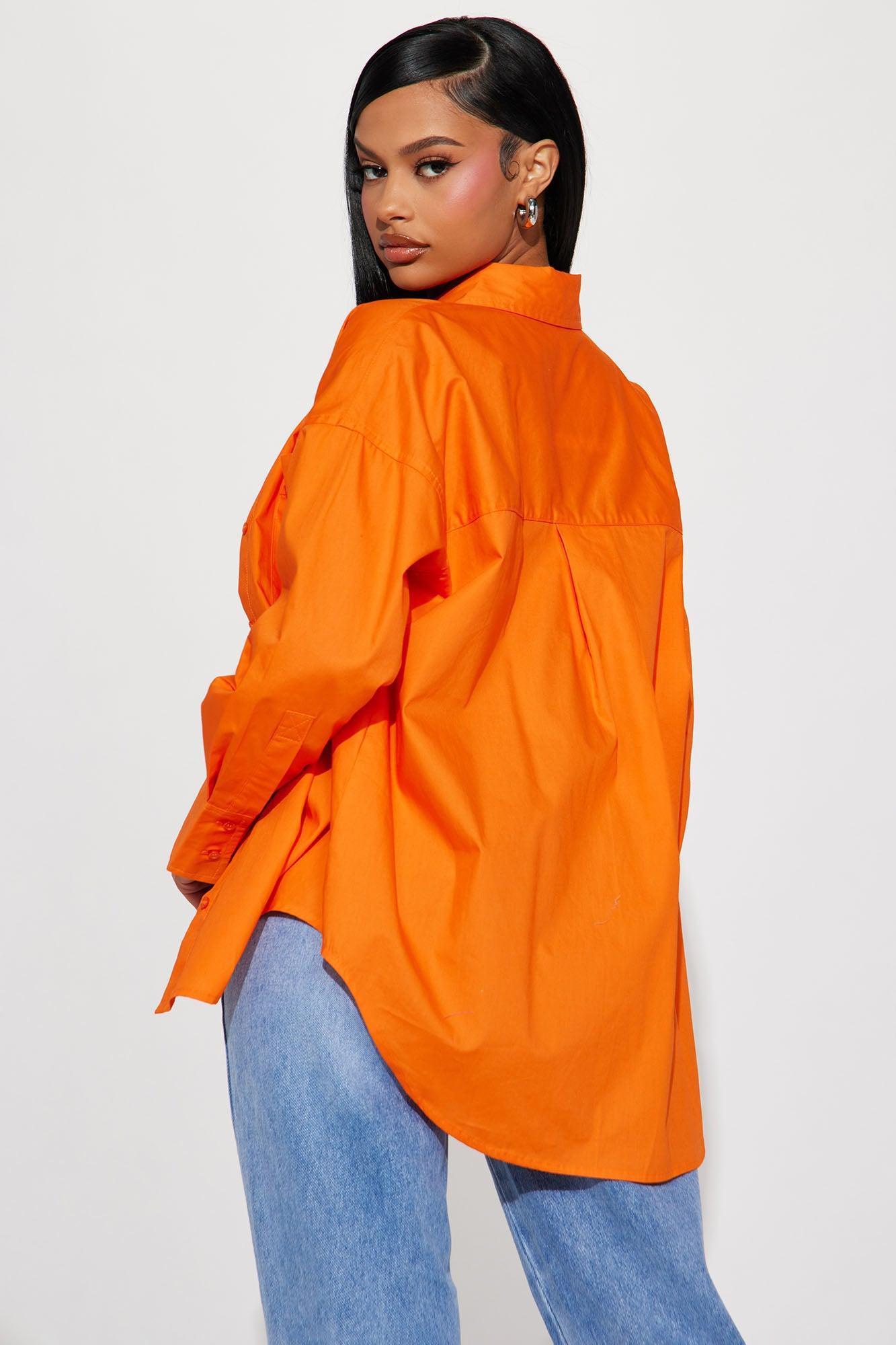 Closet Staple Poplin Shirt - Orange Product Image