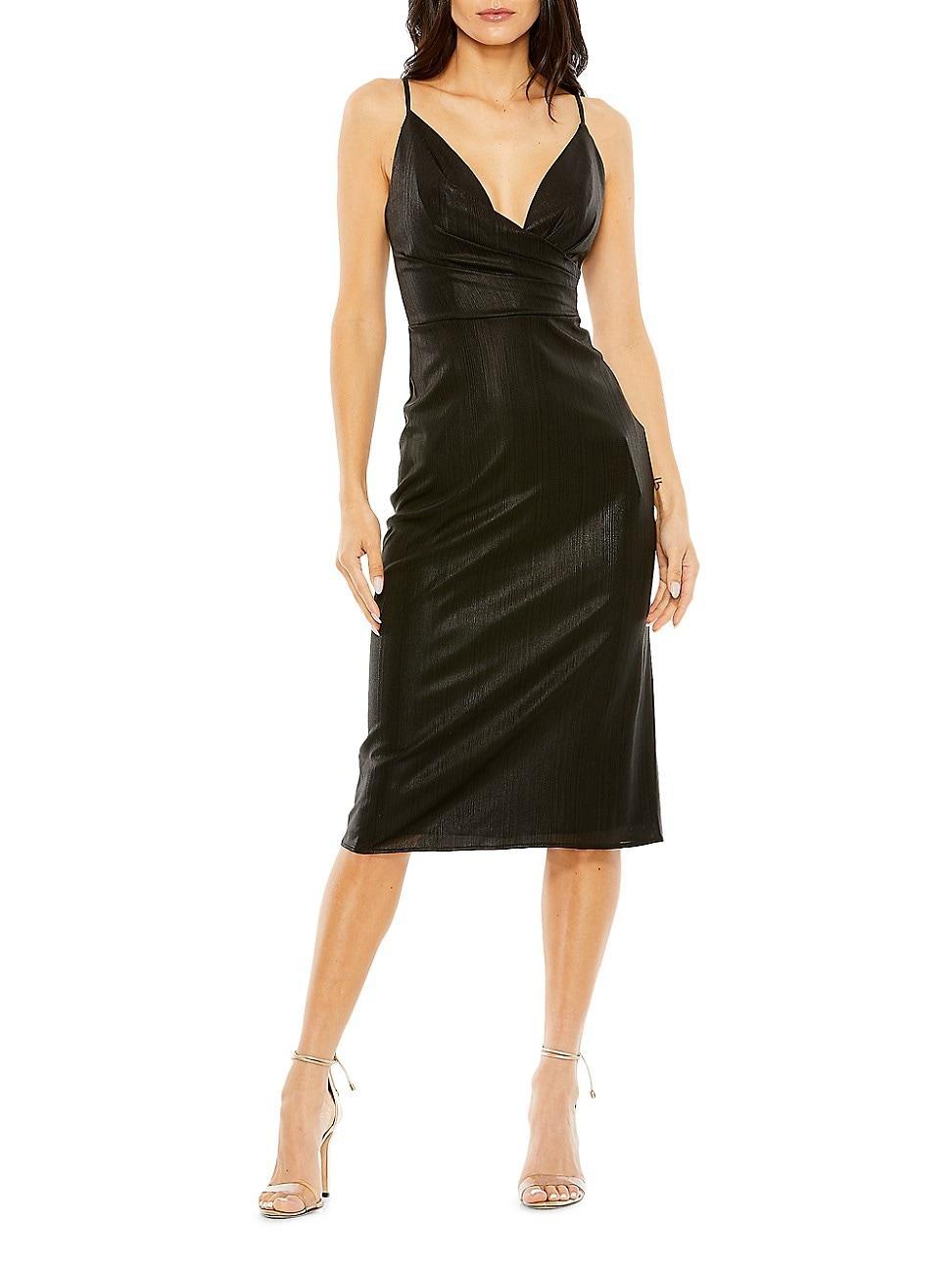 Womens Foiled Jersey V-Neck dress Product Image