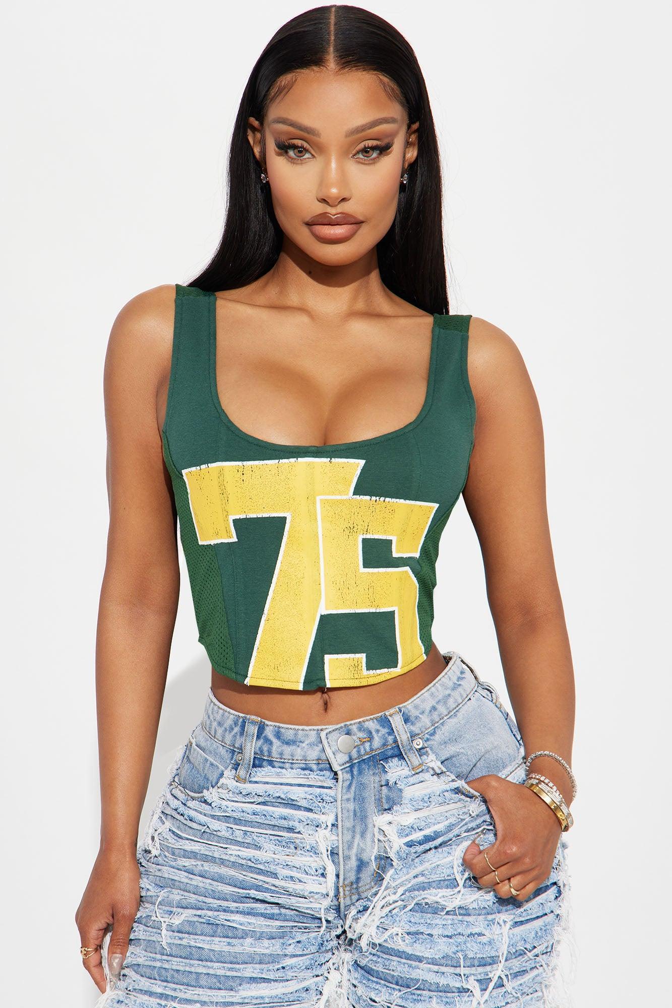 His Biggest Fan Corset Top - Green Product Image