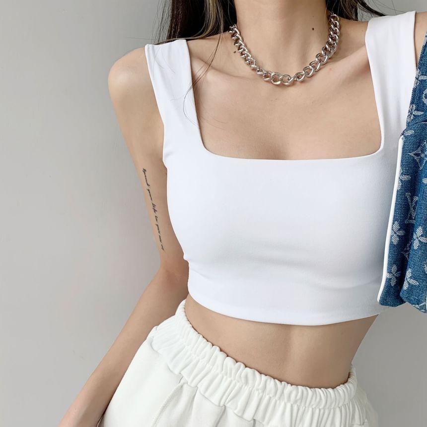 Plain Crop Tank Top Product Image