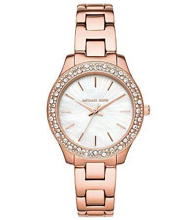 Michael Kors Liliane Three-Hand Rose Gold-Tone Watch Product Image