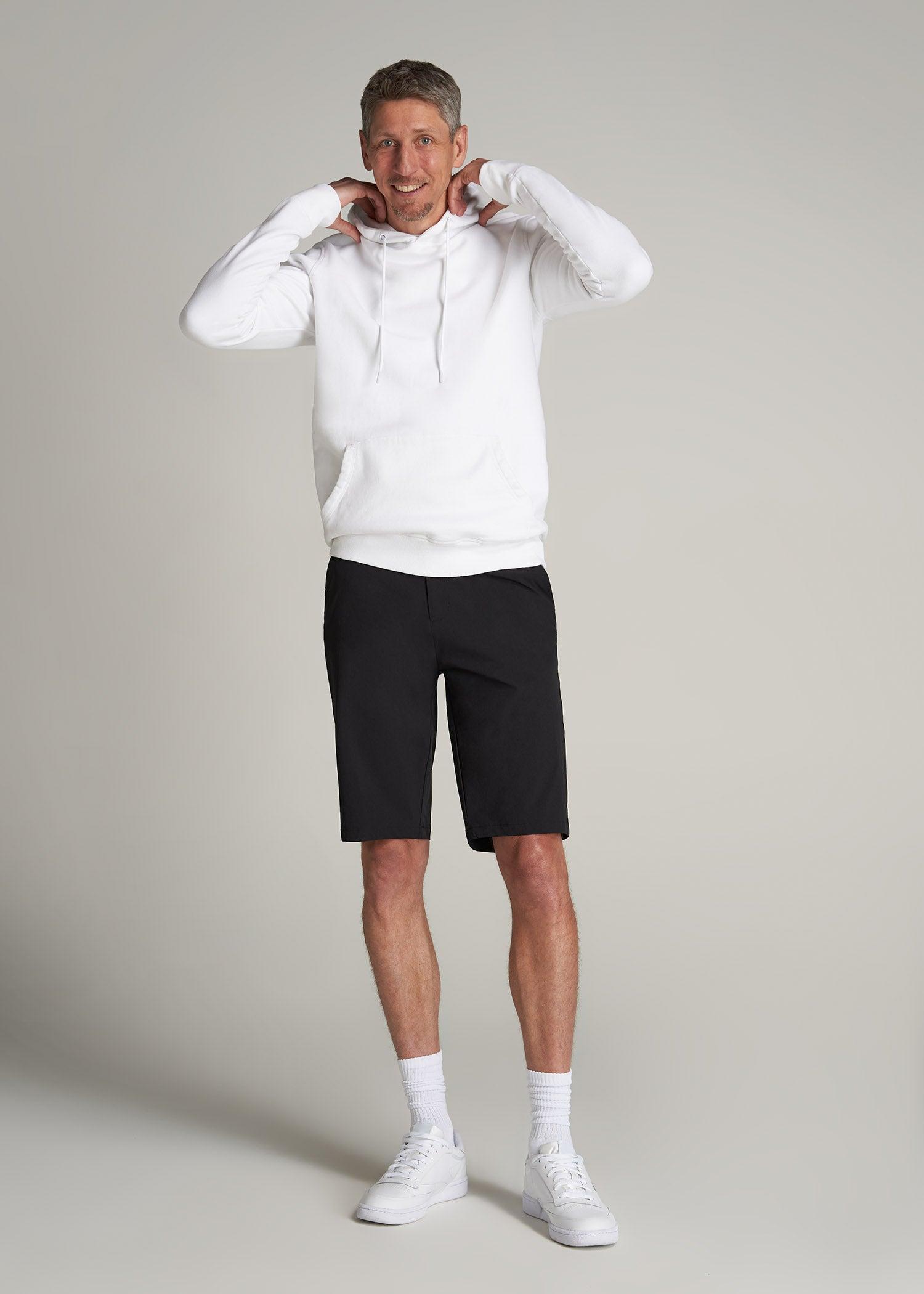 Premium Hybrid Shorts for Tall Men in Black Male Product Image