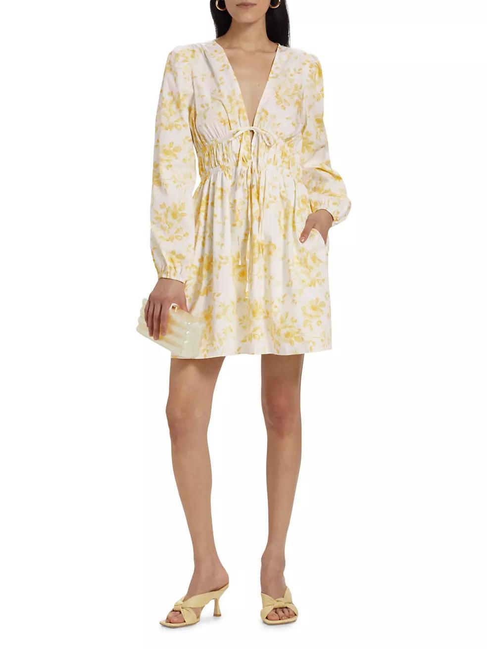 Angela Floral Long-Sleeve Minidress Product Image