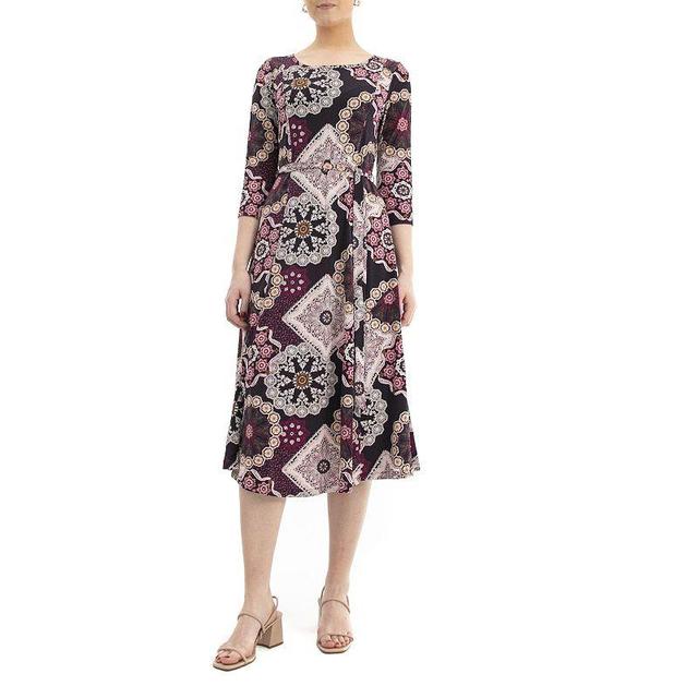 Womens Nina Leonard Print Midi Dress Dusty Pink Product Image