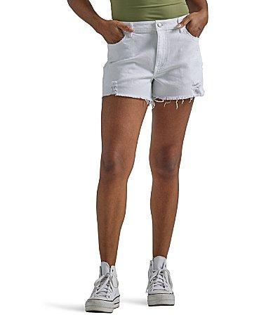 Wrangler Mid Rise Frayed Hem Vintage Shorts Product Image