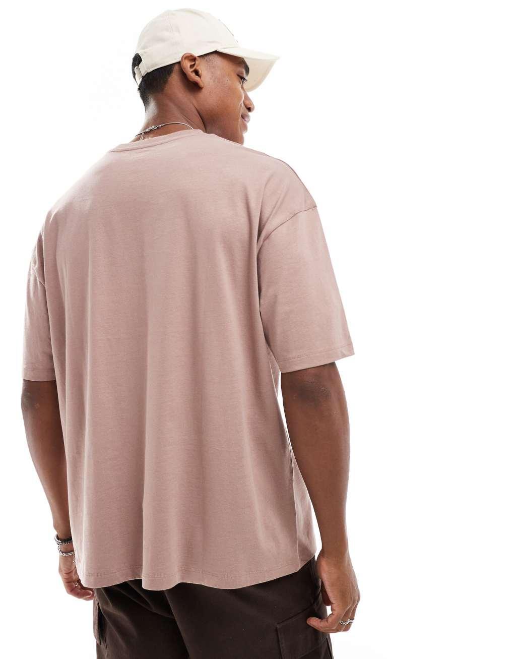 ASOS DESIGN essential oversized t-shirt in brown Product Image