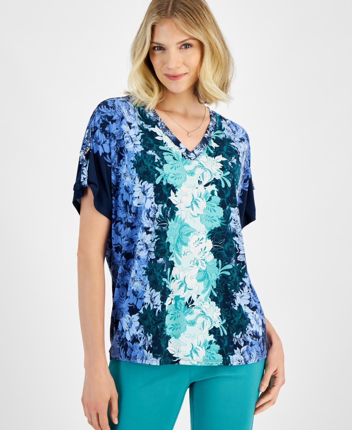 Jm Collection Womens Ombre Dolman-Sleeve V-Neck Top, Created for Macys Product Image