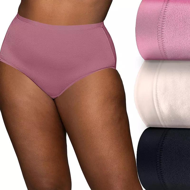 Womens Vanity Fair Body Caress 3-Pack Brief Panties 13438 Enchanted Pink Asst Product Image