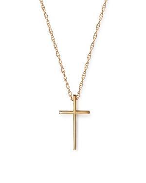 14K Yellow Gold Small Cross Pendant Necklace, 18 - 100% Exclusive Product Image