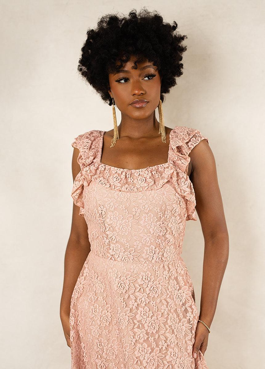 Bette Bridesmaid Dress in Dusty Pink Product Image