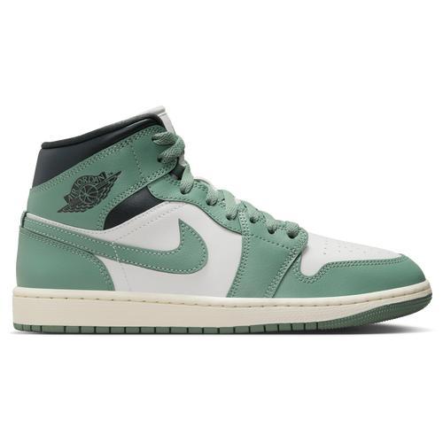 Jordan Womens Jordan AJ 1 Mid - Womens Basketball Shoes Sail/Green Product Image