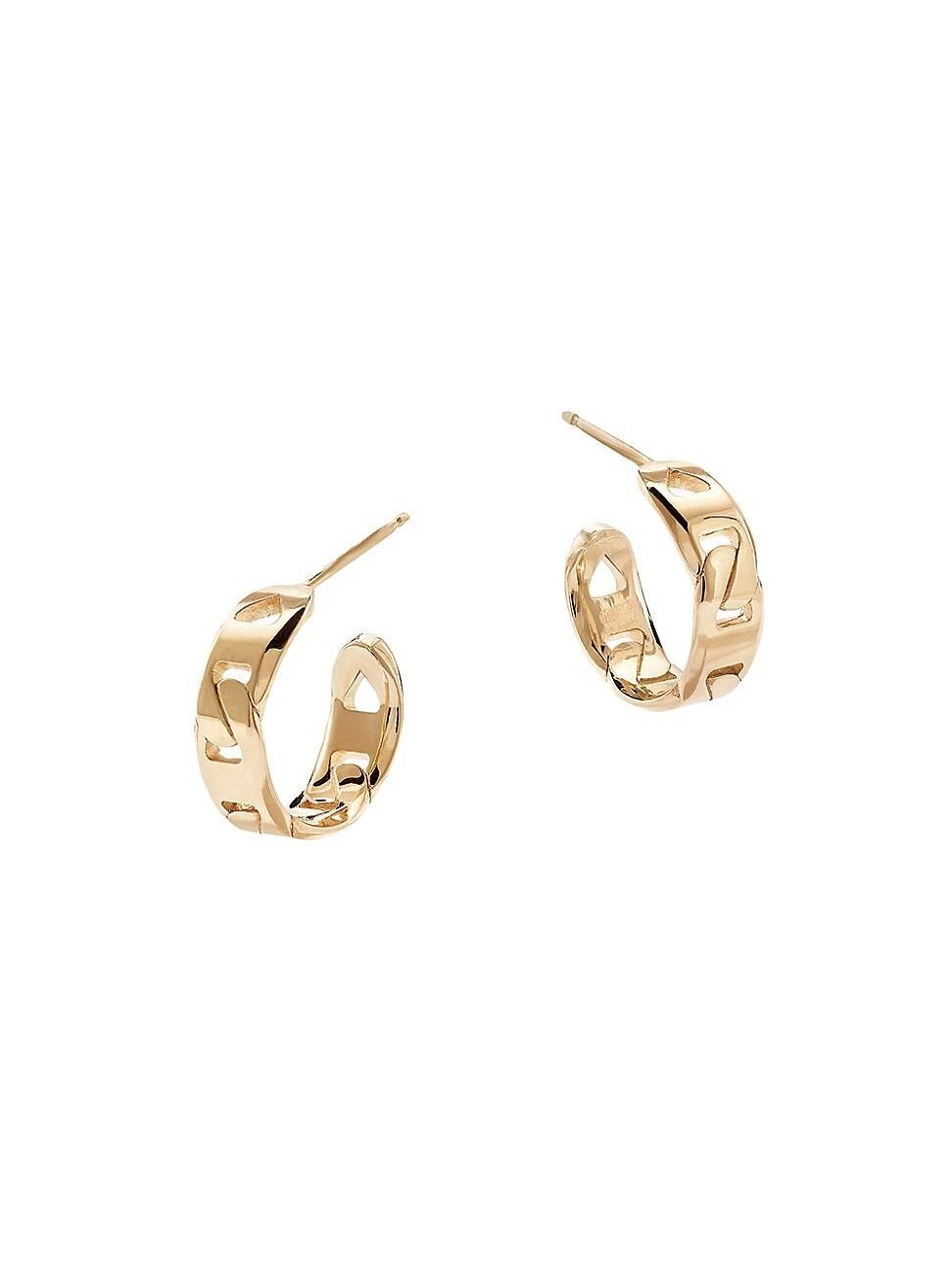 Womens Malibu 14K Yellow Gold Chain Huggie Hoop Earrings Product Image