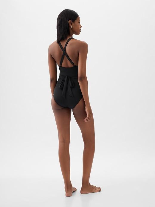 Maternity Wrap V-Neck One-Piece Swimsuit Product Image