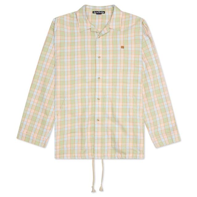 Flannel Shirt - Orange/Beige Male Product Image