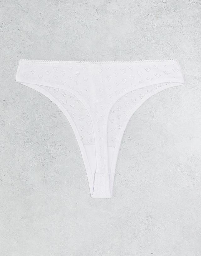 Monki 3-pack heart rose thongs in white Product Image