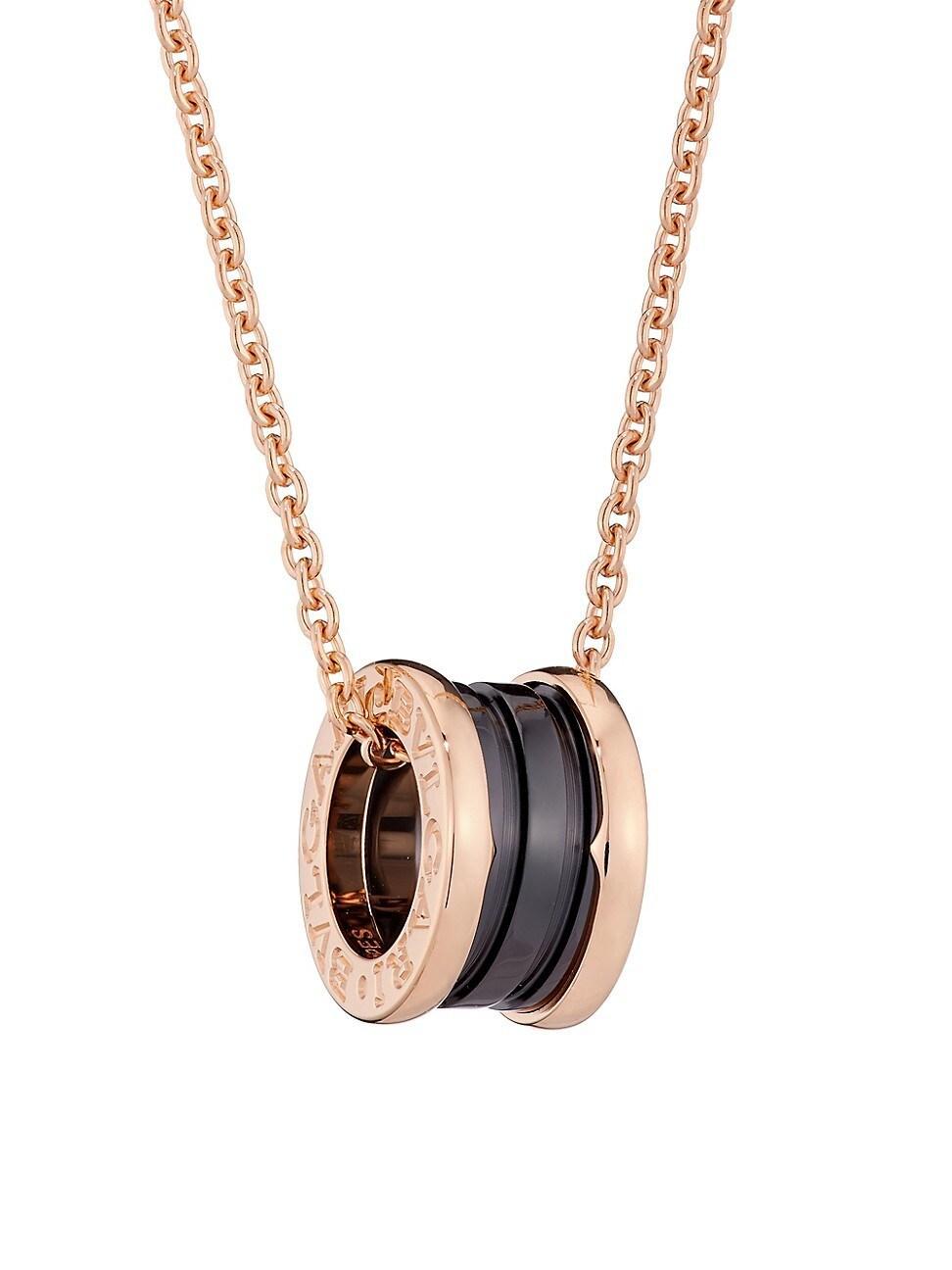 Womens B. zero1 18K Rose Gold & Black Ceramic Necklace Product Image