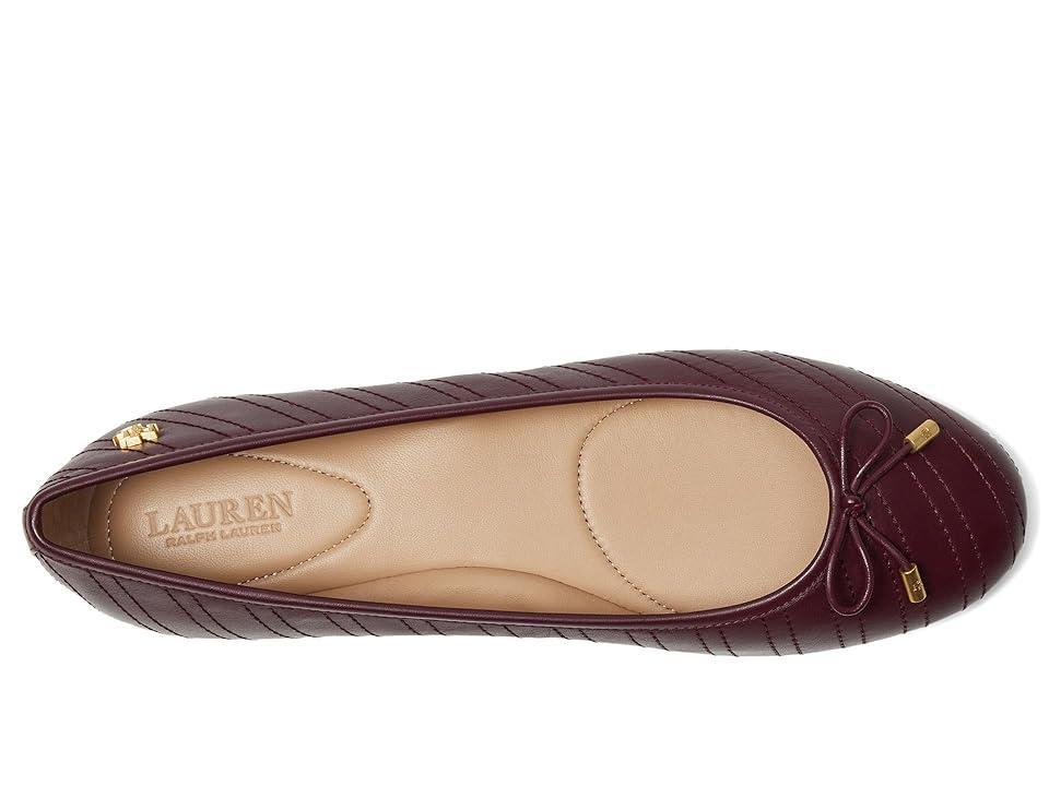 Lauren Ralph Lauren Jayna Stitched Leather Flat (Pinot Noir/Pinot Noir) Women's Flat Shoes Product Image