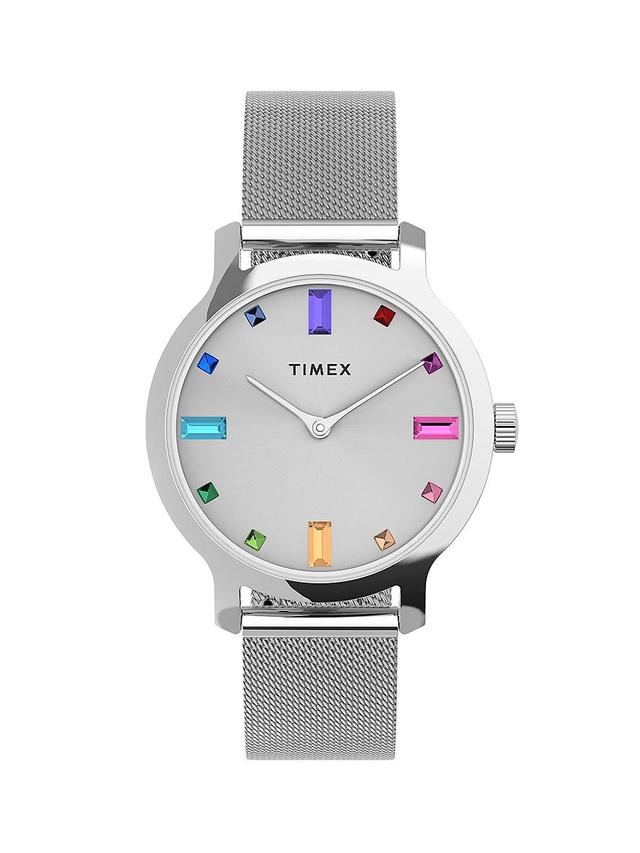 Timex Womens Transcend Silver-Tone Mesh Band Watch 31mm Product Image