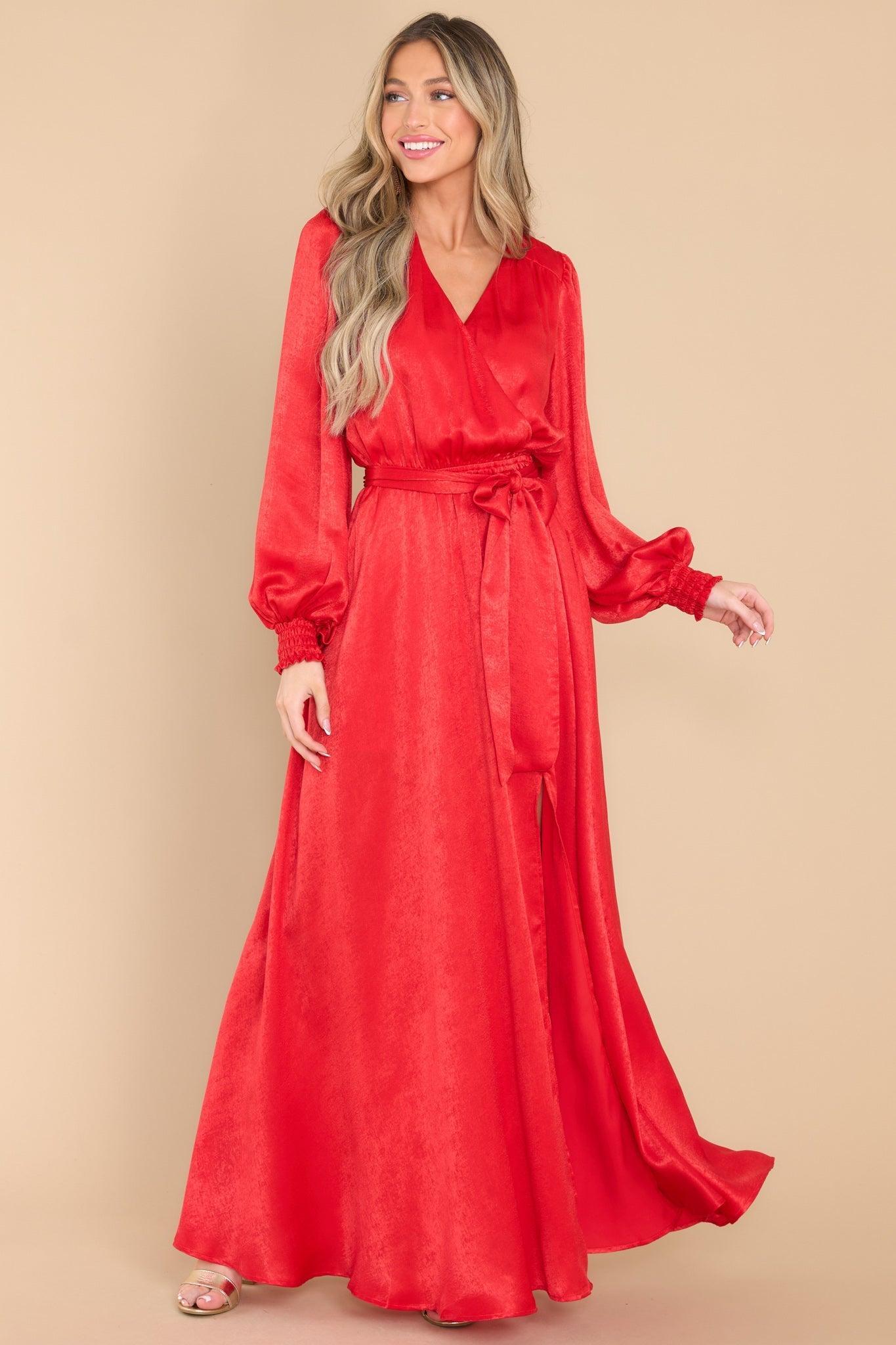 Aura Settle The Score Red Maxi Dress Product Image